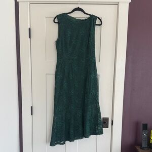 NWT Allegra K Dark Green Lace Midi Dress
